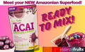 Essenzefruits Instant Acai Bowl & Smoothie Mix - 16 oz (1 lb), Non-GMO, Gluten-Free, Vegan, Rich in Antioxidants, Brazilian Superfood Berry Powder